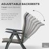 Outsunny Set of Two Folding Garden Chairs, with Seven-Position Adjustable Backs - Brown