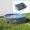 PawHut Foldable Dog Pool for Puppies and Ducks Dog Paddling Pool Bath Tub, Dark Grey, 120 x 30cm