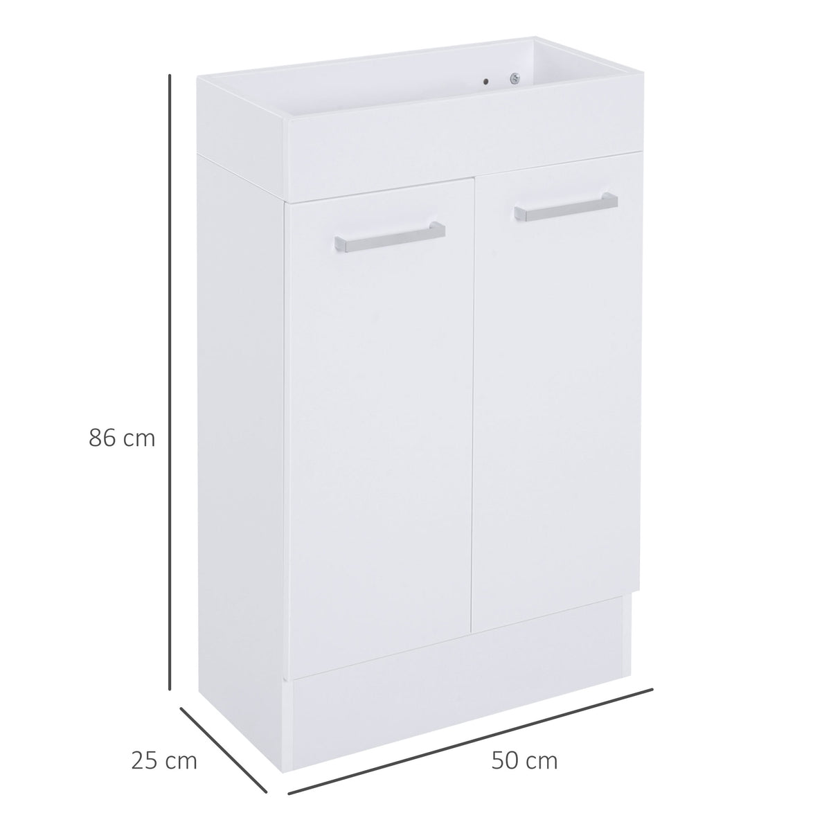 kleankin Under Sink Bathroom Vanity Unit in White