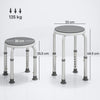 HOMCOM 360° Swivel Shower Chair, Height Adjustable Aluminium Shower Stool with Non-Slip Feet for Disabled, Elderly, Grey