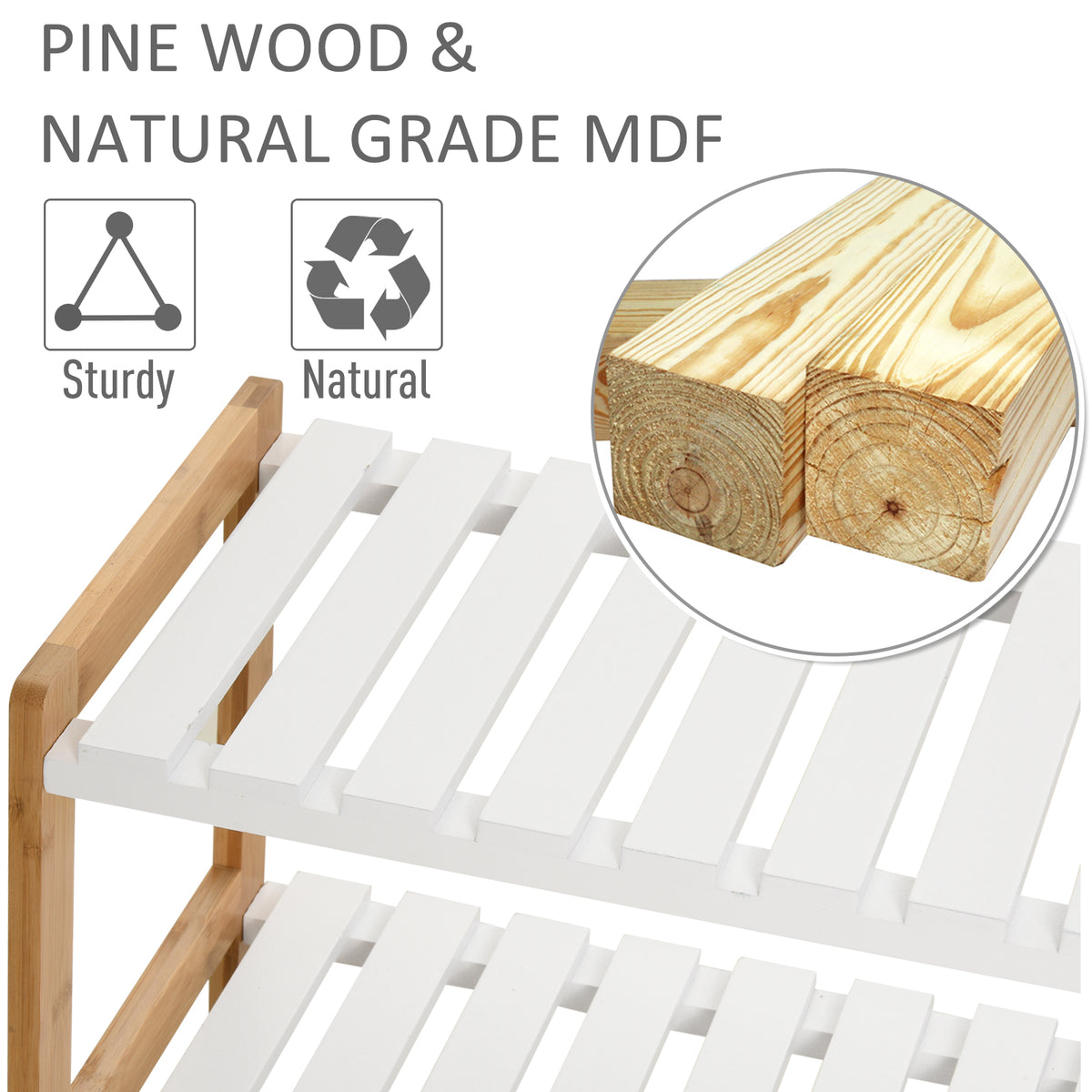 HOMCOM 3-Tier Shoe Rack