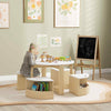 AIYAPLAY Five-Piece Kids Table and Chairs Set with Storage, for Ages 3-8 Years, White
