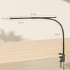 HOMCOM LED Desk Lamp with Clamp, Double Head Table Lamp with 3 Colour Modes & 10 Brightness Levels, Flexible Gooseneck Reading Desk Light with Timer and Memory Function for Study, Office, Work, Black