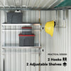 Outsunny 7 x 5ft Galvanised Metal Shed, with Sliding Door - Green