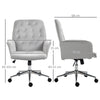 Vinsetto Linen Computer Chair with Armrest, Modern Swivel Chair with Adjustable Height, Light Grey