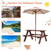 Children's Garden Picnic Table Bench with Sun Umbrella