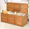 180L Acacia Wood Deck Box with Flexible Hinges and Handle