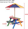 Children's Wooden Picnic Bench with Parasol