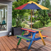 Children's Wooden Picnic Bench with Parasol