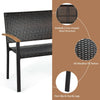 2 Seater Wicker Leisure Loveseat with Acacia Wood Armrests