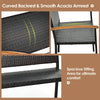 2 Seater Wicker Leisure Loveseat with Acacia Wood Armrests