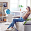 HOMCOM 9'' Air Circulator Fan 3 Speed 3 Mode, 70Â° Oscillation 90Â° Vertical Tilt, Height Adjustable, Remote Controller, for Living Room, Bedroom, Office, Black and White