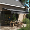 Outsunny 3.5 x 3m Electric/Manual Awning, with Remote - Dark Grey