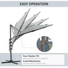 Outsunny 3(m) Offset Parasol Cantilever Hanging Umbrella 360° Rotation w/ Base Dark Grey