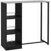 HOMCOM Breakfast Bar Table, Bar Table with 3-Tier Storage Shelf and Wine Rack, 105W x 40D x 105H cm, Black