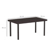 Outsunny Metal Garden Coffee Table, Rectangular Outdoor Side Table with Woodgrain Tabletop, Foot Pads for Outside, Garden, Balcony, Porch, 95 x 55 x 46cm, Brown