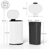 HOMCOM 30 L Modern Curved Kitchen Bin - White
