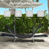 Outsunny Set of Two Steel Frame Sun Loungers, with Reclining Backs - Black