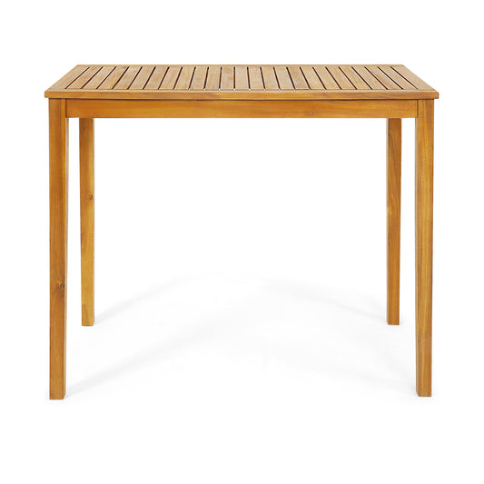 Outdoor Bar Table made of acacia wood with slatted top and four legs