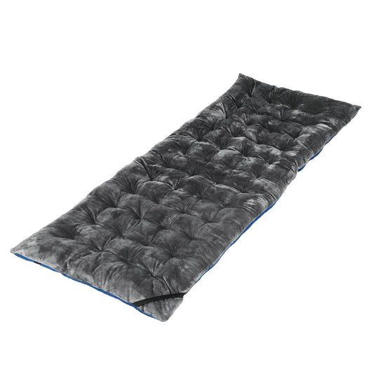 Outdoor Camping Cot Pads laid out flat on a white background, showing its quilted texture