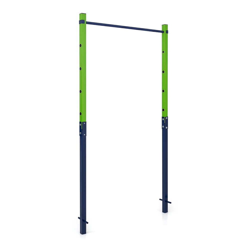 Outdoor In-Ground Pull Up Bar heavy duty metal pull up bar station with 5 adjustable heights-blue