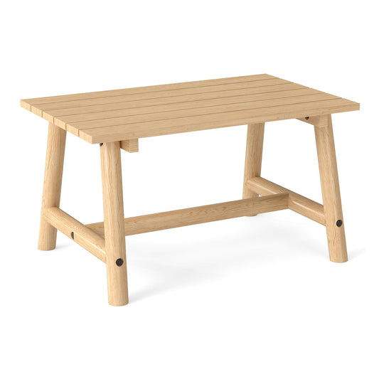 Outdoor Rectangle Coffee Table solid wood patio table with slatted tabletop