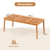 200 x 90cm Outdoor Acacia Wood Dining Table for 8 People
