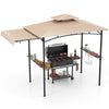 Outdoor Barbecue Canopy Tent Grill Gazebo with Side Awning-Beige