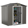 6 x 4 Feet Outdoor Metal Storage Shed with Ventilation Sliding Doors-Grey