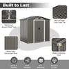 6 x 4 Feet Outdoor Metal Storage Shed with Ventilation Sliding Doors-Grey