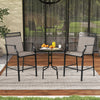 Outdoor Patio Chair Set of 2 with Footrest and High Back and Armrests-Grey