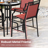 Outdoor Patio Chair Set of 2 with Footrest and High Back and Armrests-Red