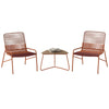 Outdoor Rattan Furniture Set with Gradient Chairs and Wood-Plastic Side Table-Orange