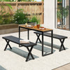 Rectangle Console Patio Side Table with Long-Lasting WPC Tabletop