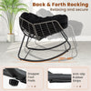 Outdoor Rocking Chair with Thick and Removable Cushion-Black