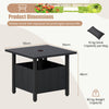 Outdoor Side Table with 4.8cm Umbrella Hole and 2 Sand Bags-Black