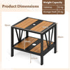 Outdoor Side Table with 4 CM Umbrella Hole and Storage Shelf