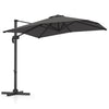 Patio Offset Umbrella with 360° Rotation and 5 Adjustable Tilt 8 Ribs-Grey