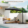 Patio Offset Umbrella with 360° Rotation and 5 Adjustable Tilt 8 Ribs-Grey