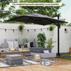 Patio Offset Umbrella with 360° Rotation and 5 Adjustable Tilt 8 Ribs-Grey