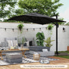 Patio Offset Umbrella with 360° Rotation and 5 Adjustable Tilt 8 Ribs-Black