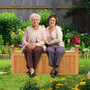 Outdoor Wood Storage Bench 209 L Large Storage Deck Box-Natural