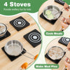 Outdoor Wooden Pretend Play Kitchen with Canopy and 4 Stoves-Natural