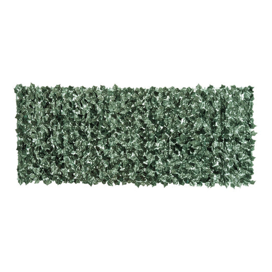 Outsunny 1-Piece Artificial Leaf Hedge Screen Privacy Fence Panel in dark green on a white background
