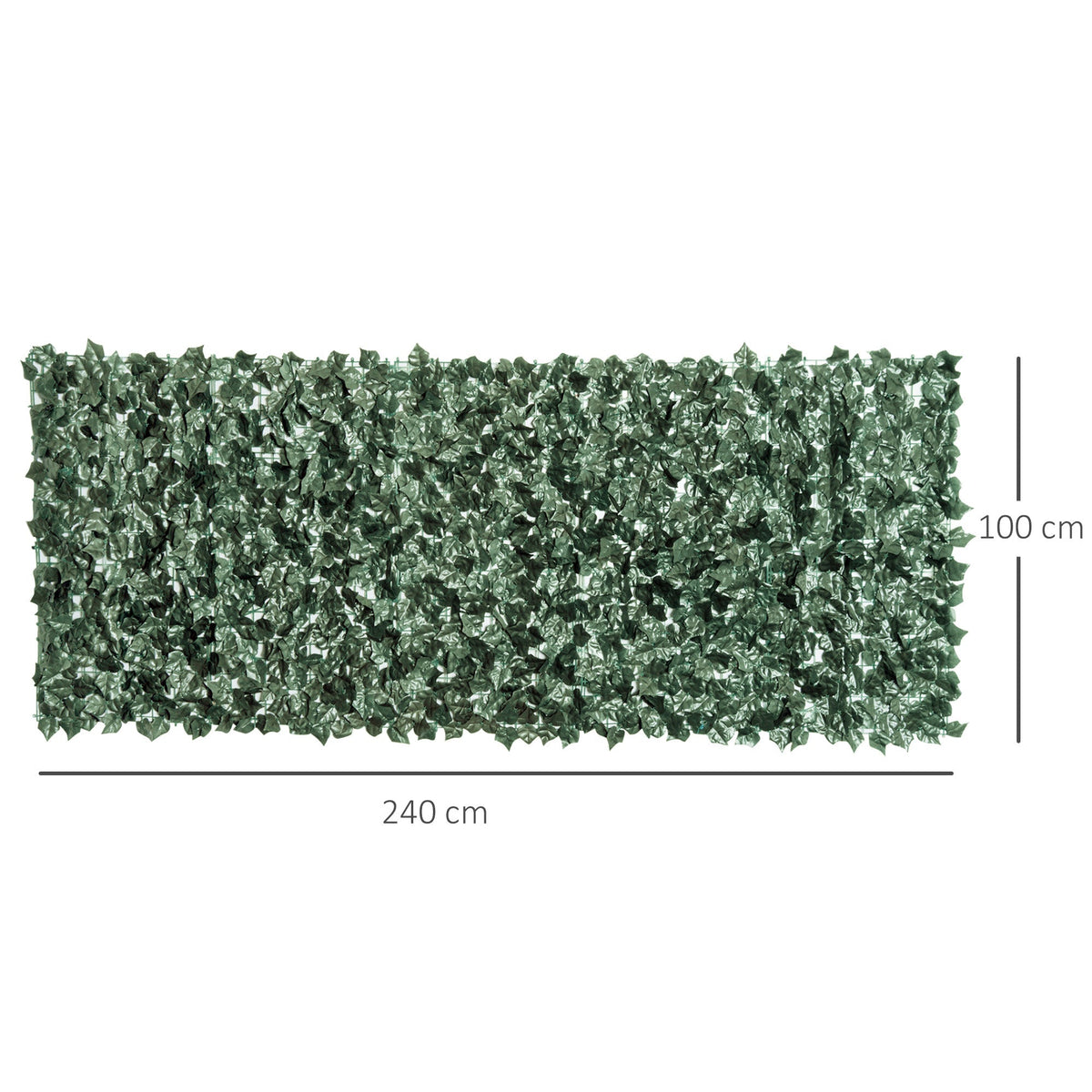 The privacy fence panel with dimension lines indicating its length and height