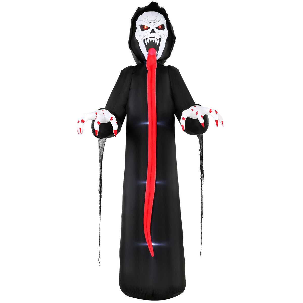 Outsunny 10 FT Halloween Inflatable Skeleton in Black