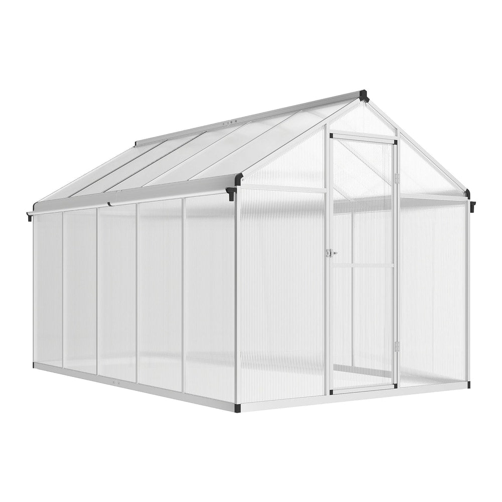 Outsunny Aluminium Frame Walk-In Greenhouse with clear panels and aluminium frame