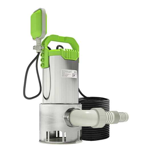 Outsunny 1100W Submersible Water Pump for Dirty/Clean Water in Green