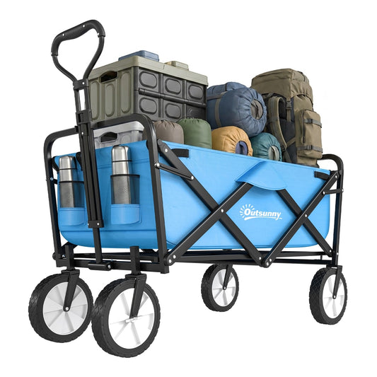 Outsunny 135L Festival Trolley on Wheels in Blue