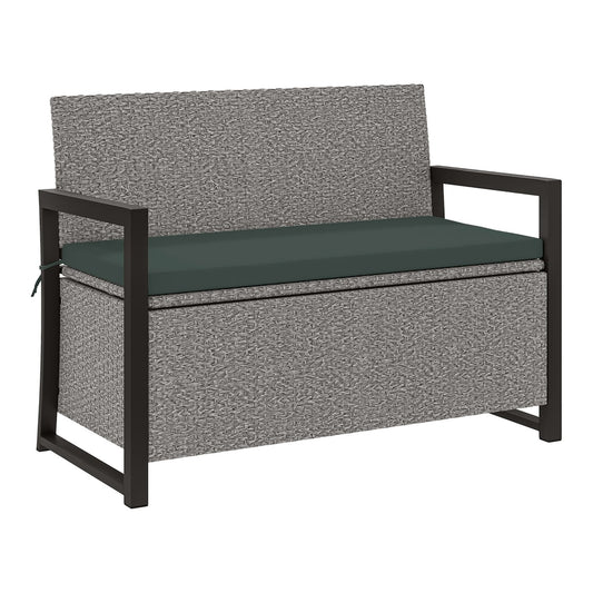 Outsunny 151.5L Storage Garden Bench in Grey